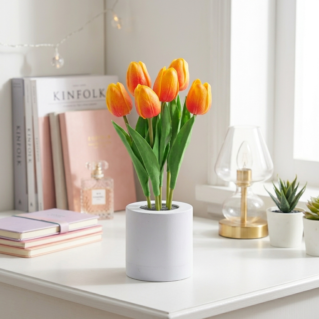 Tulipshine sobre escritorio luminoso