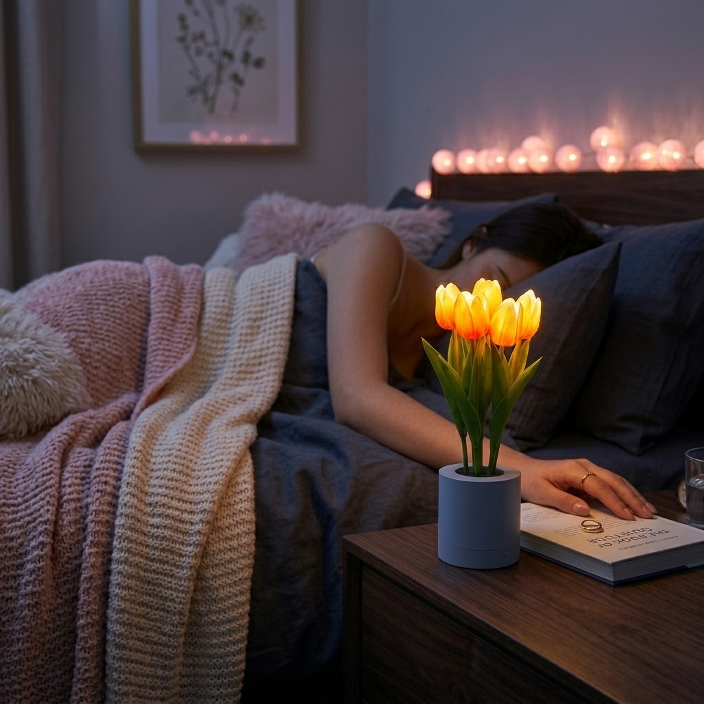 Tulipshine en mesita de noche