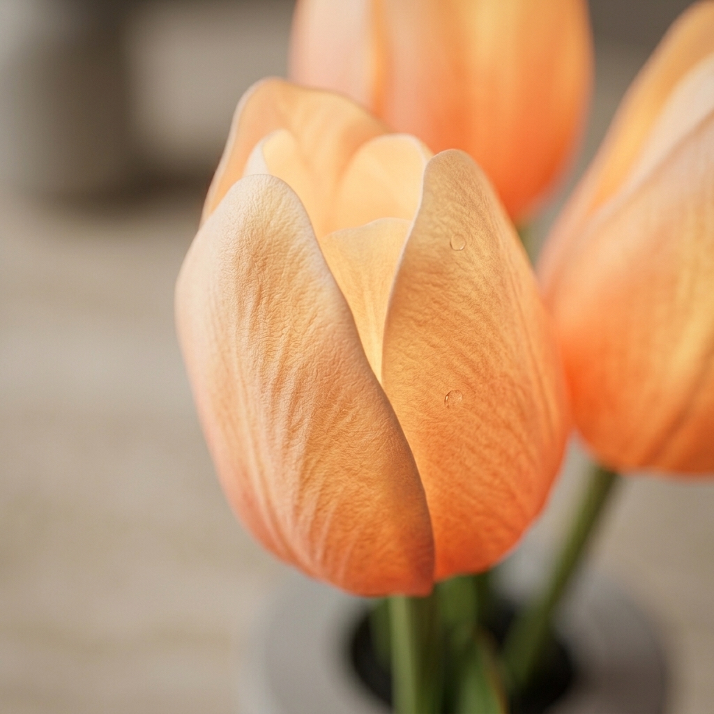 Pétalos de tulipán brillando