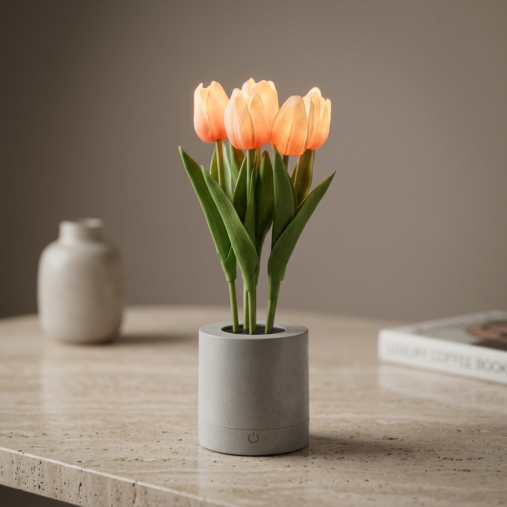 Tulipshine sobre mesa de mármol